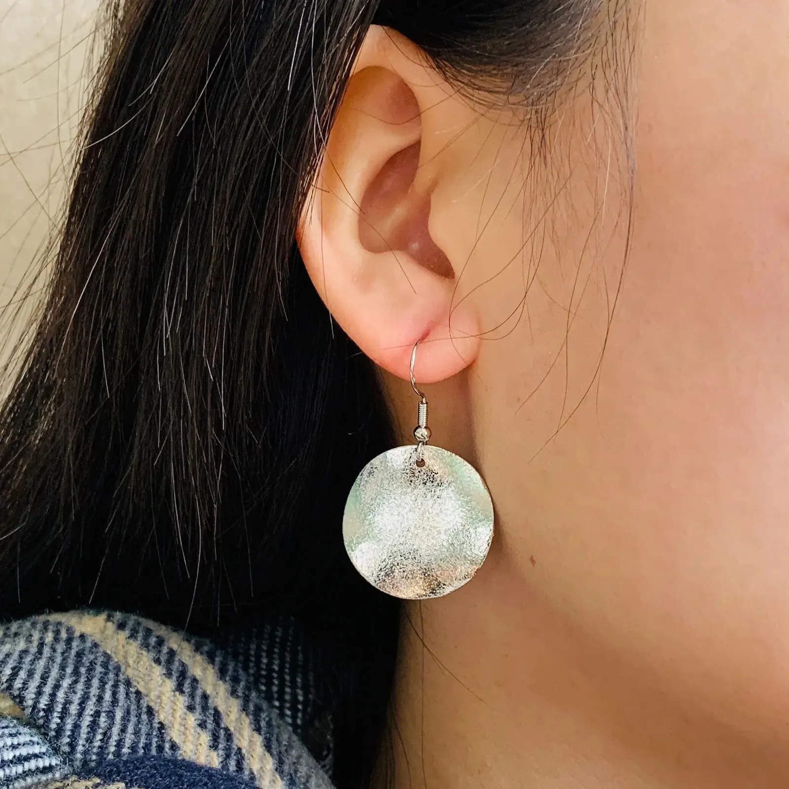 Irregular Round Drop Earrings | Minimalist Curved Earrings | Hypoallergenic Jewelry