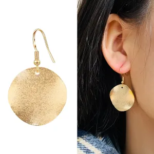 Irregular Round Drop Earrings | Minimalist Curved Earrings | Hypoallergenic Jewelry