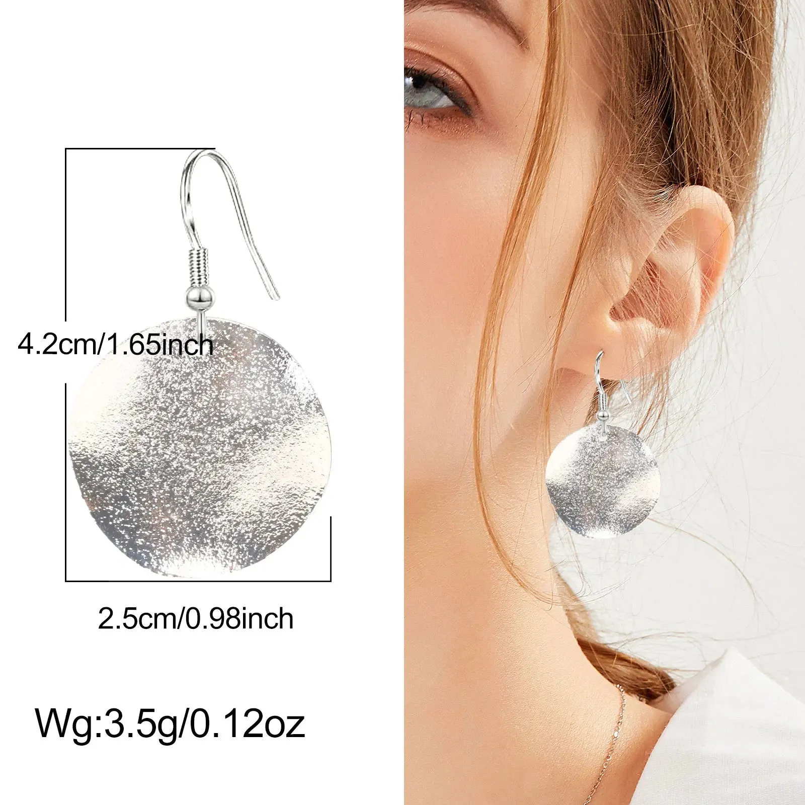 Irregular Round Drop Earrings | Minimalist Curved Earrings | Hypoallergenic Jewelry