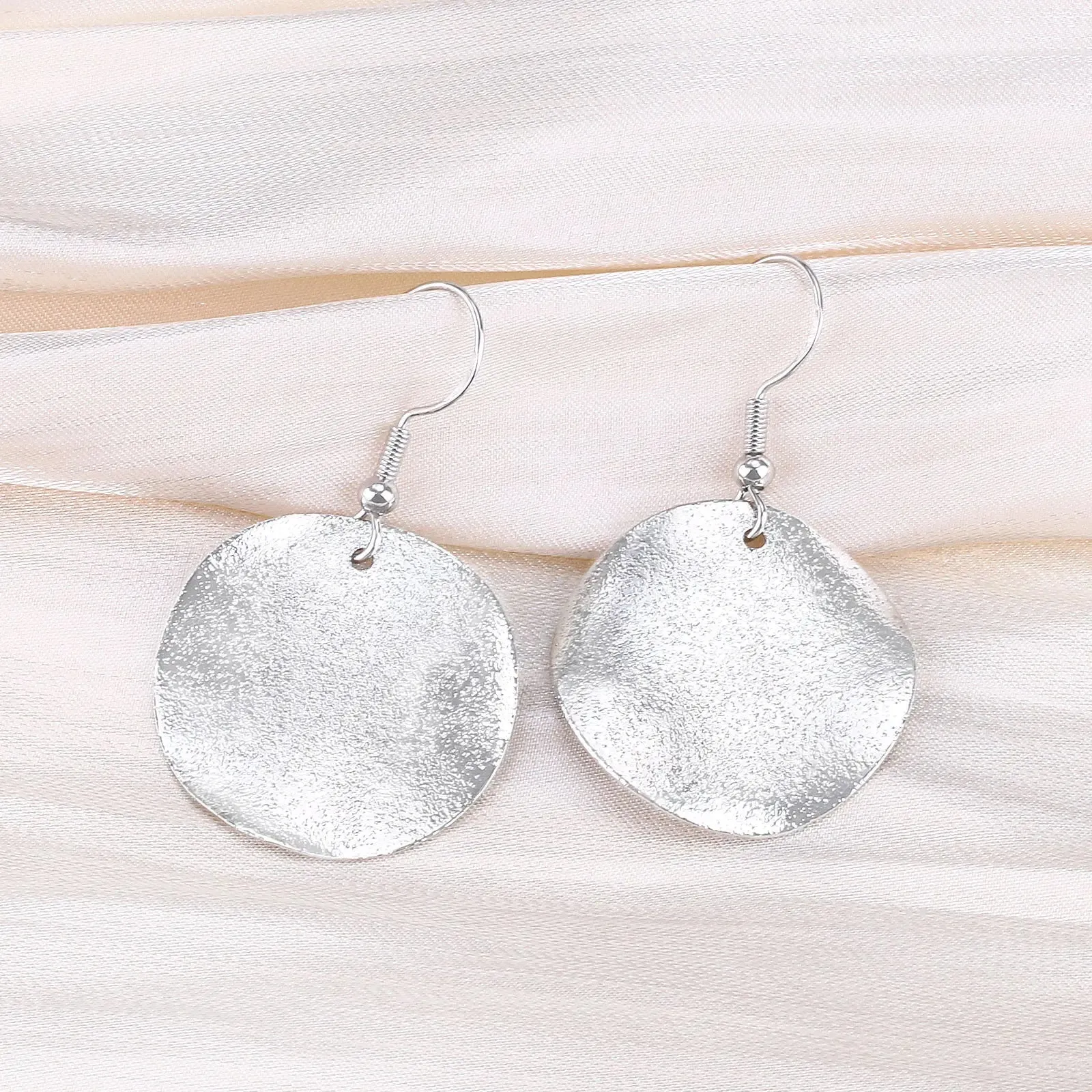 Irregular Round Drop Earrings | Minimalist Curved Earrings | Hypoallergenic Jewelry