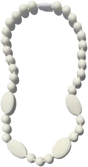 Jaden Silicone Teething Necklace - Fluffy Clouds (White)