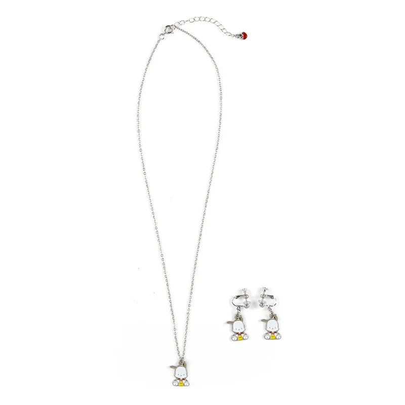 Japan Sanrio - Pochacco Necklace & Earrings Set (Forever Sanrio Fashionable Goods)