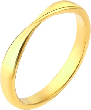 JINHUI Dainty Stackable Gold Rings for Women, 18k Gold Plated Twisted Thin Stacking Band Plain Rings for Women Jewelry Size 6-8