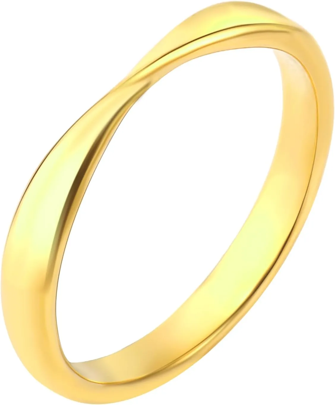 JINHUI Dainty Stackable Gold Rings for Women, 18k Gold Plated Twisted Thin Stacking Band Plain Rings for Women Jewelry Size 6-8