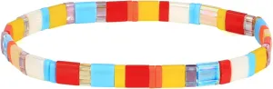 KELITCH Women Bracelets Colorful Tila Beads Stackable Stretch Friendship Bracelets