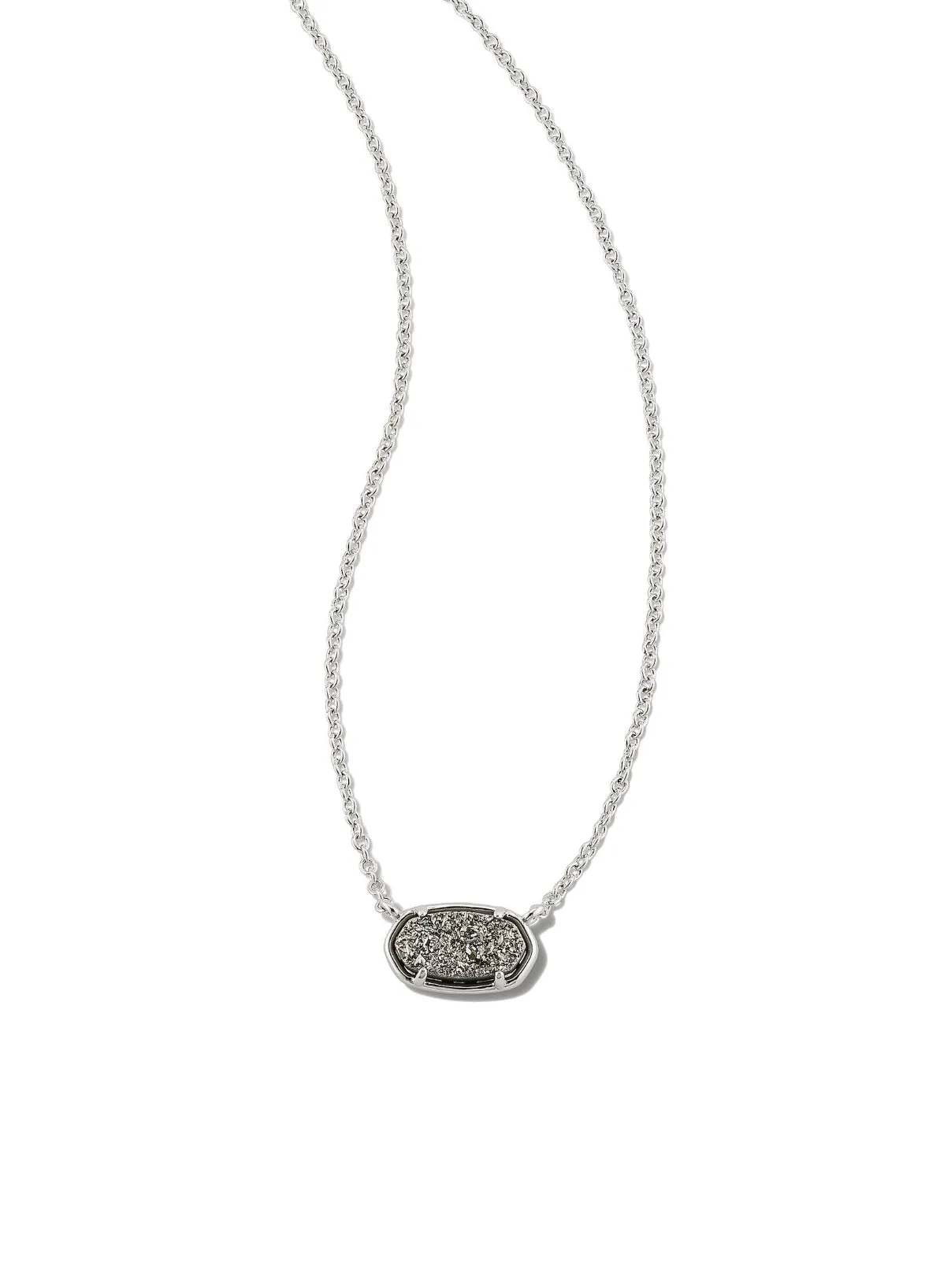 Kendra Scott: Grayson Short Pendent Necklace in Silver Platinum Drusy