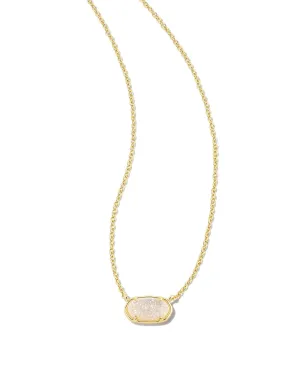 Kendra Scott Grayson Stone Pendant Necklace in Gold Iridescent Drusy