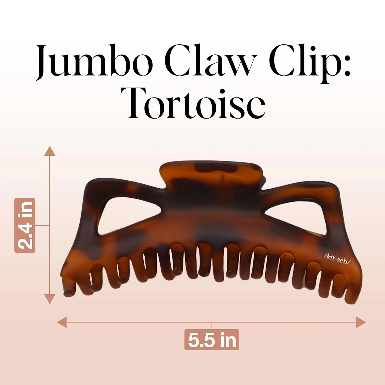 Kitsch Assorted Hair Claw Clips, Recycled Plastic Clips, Large, Medium, and Small Sizes for Styling Thick or Thin Hair, Versatile and Sustainable Hair Claws, Set of 3, Black and Tortoise