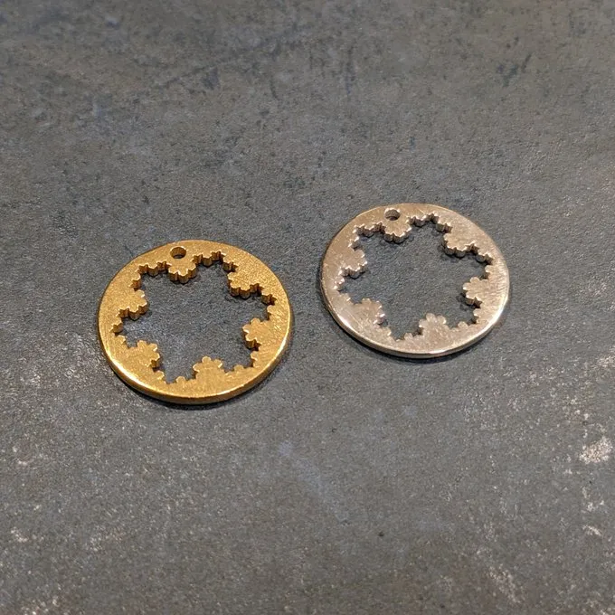 Koch Snowflake Necklace (Metal)