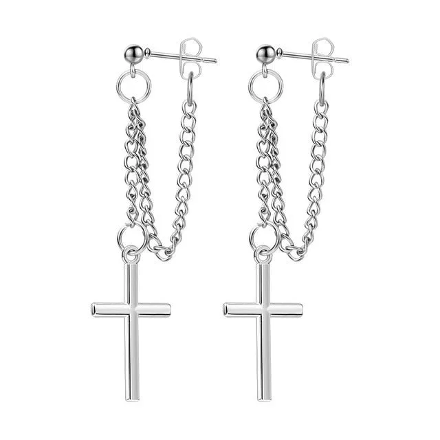 Korean Simple Statement Earrings Stainless Steel Stud Earrings