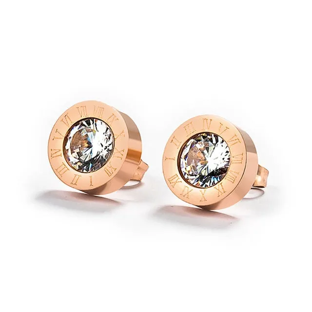 Korean Simple Statement Earrings Stainless Steel Stud Earrings