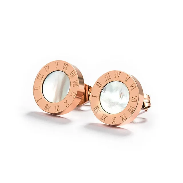Korean Simple Statement Earrings Stainless Steel Stud Earrings
