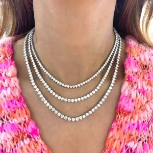Kylan Three Prong Diamond Tennis Necklaces