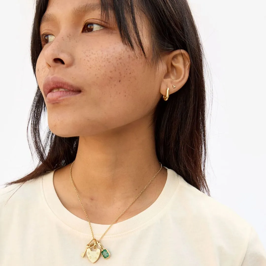 La Gemme Charm (Vintage Gold   Emerald)