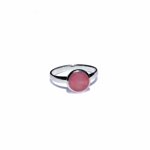 La Stèle Rose Quartz Circle Ring W/S