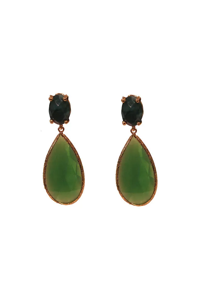 Large Green Teardrop Earring