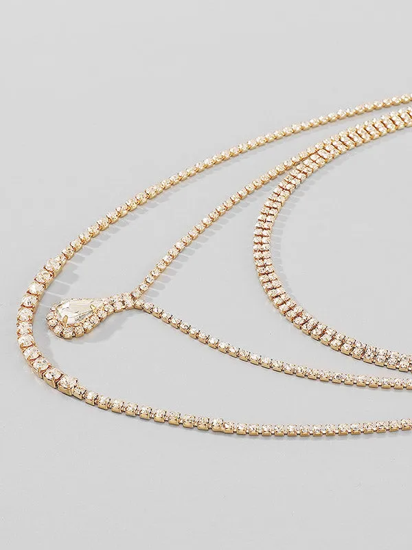 Layered Rhine Stones Normcore Necklaces Accessories