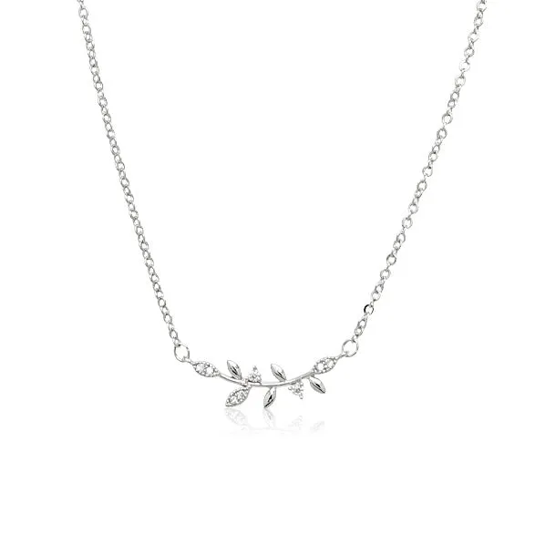 Leaf Cubic Zirconia Necklace