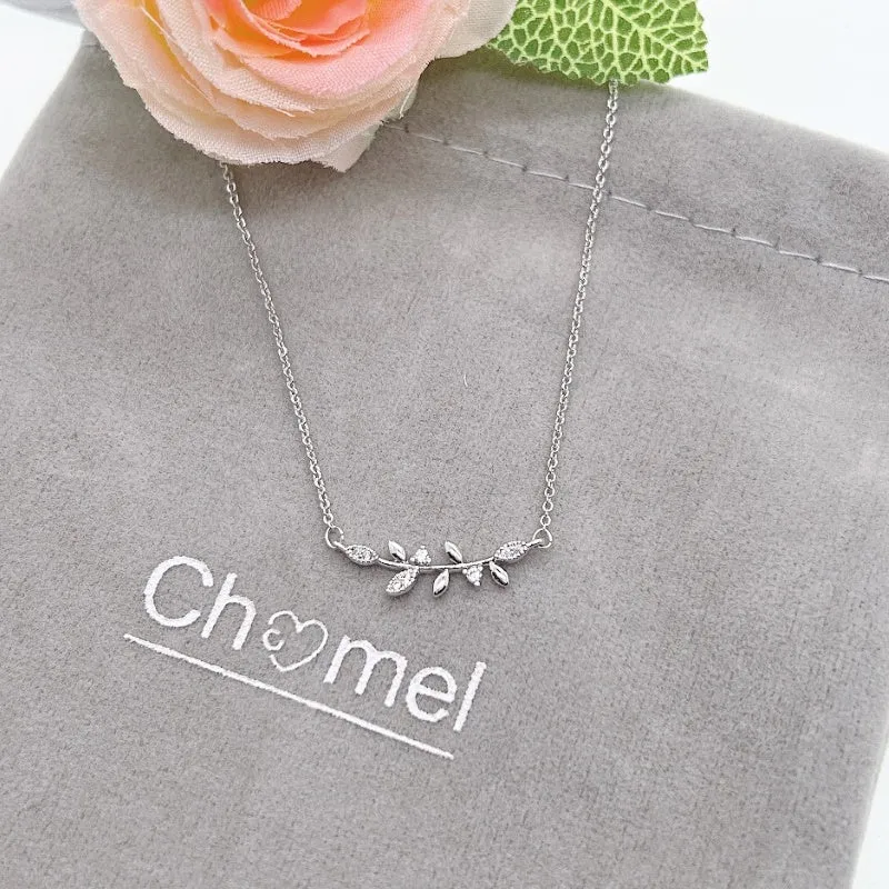 Leaf Cubic Zirconia Necklace