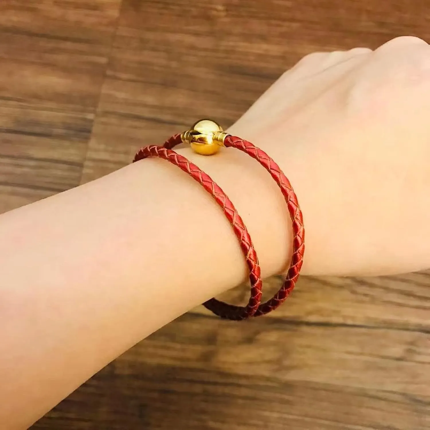Leather Charm Braided-Double Chain Womens Charm for Bracelets Girl Jewelry 18cm 7.1inches Christmas Halloween 2023