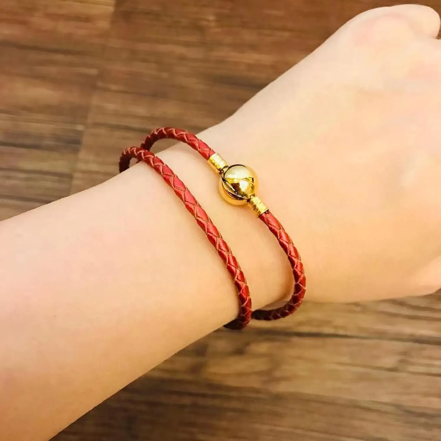 Leather Charm Braided-Double Chain Womens Charm for Bracelets Girl Jewelry 18cm 7.1inches Christmas Halloween 2023