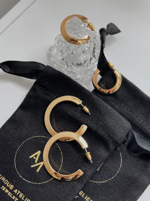 Lena Minimal Flat Hoop Earrings
