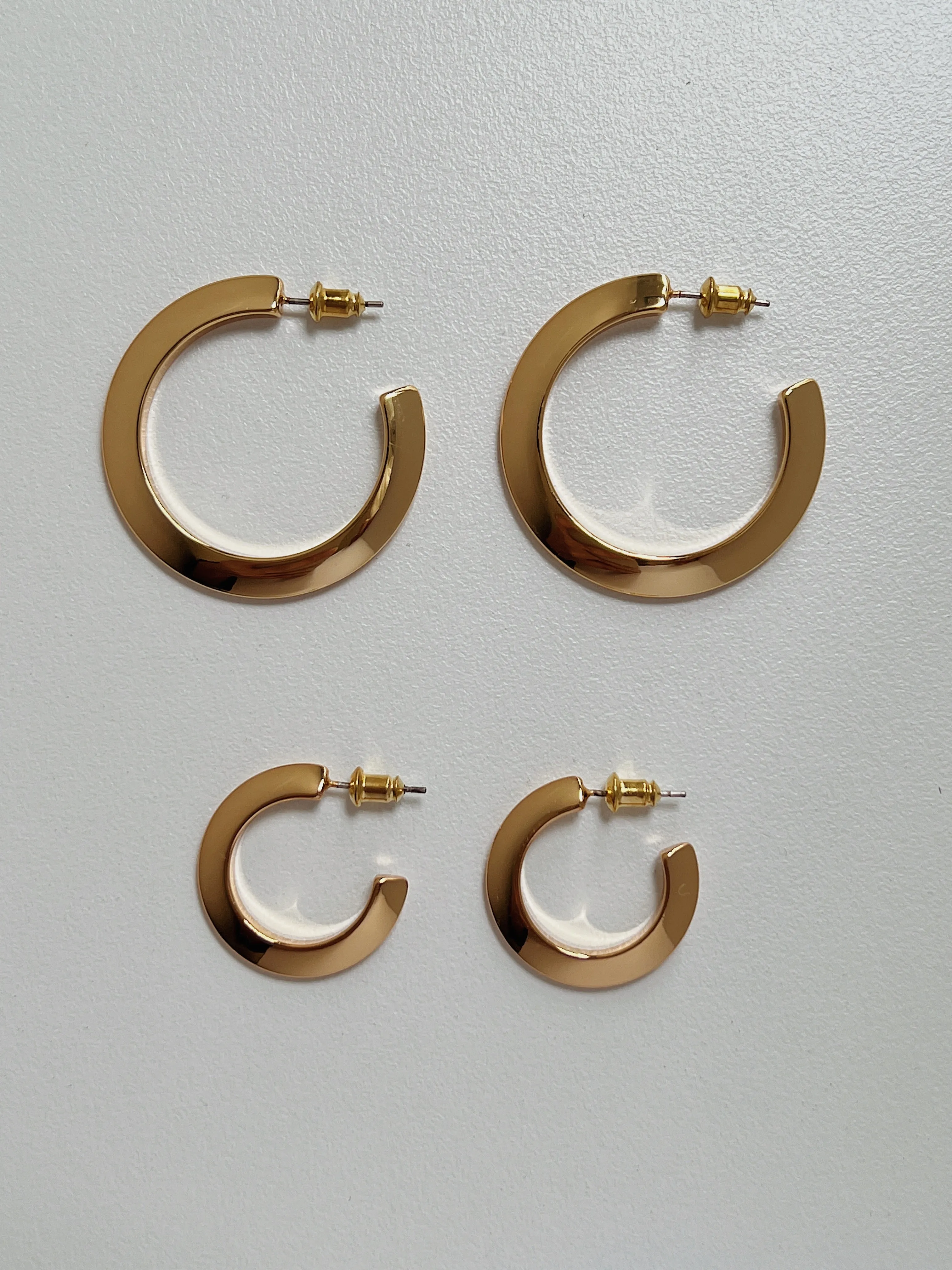 Lena Minimal Flat Hoop Earrings