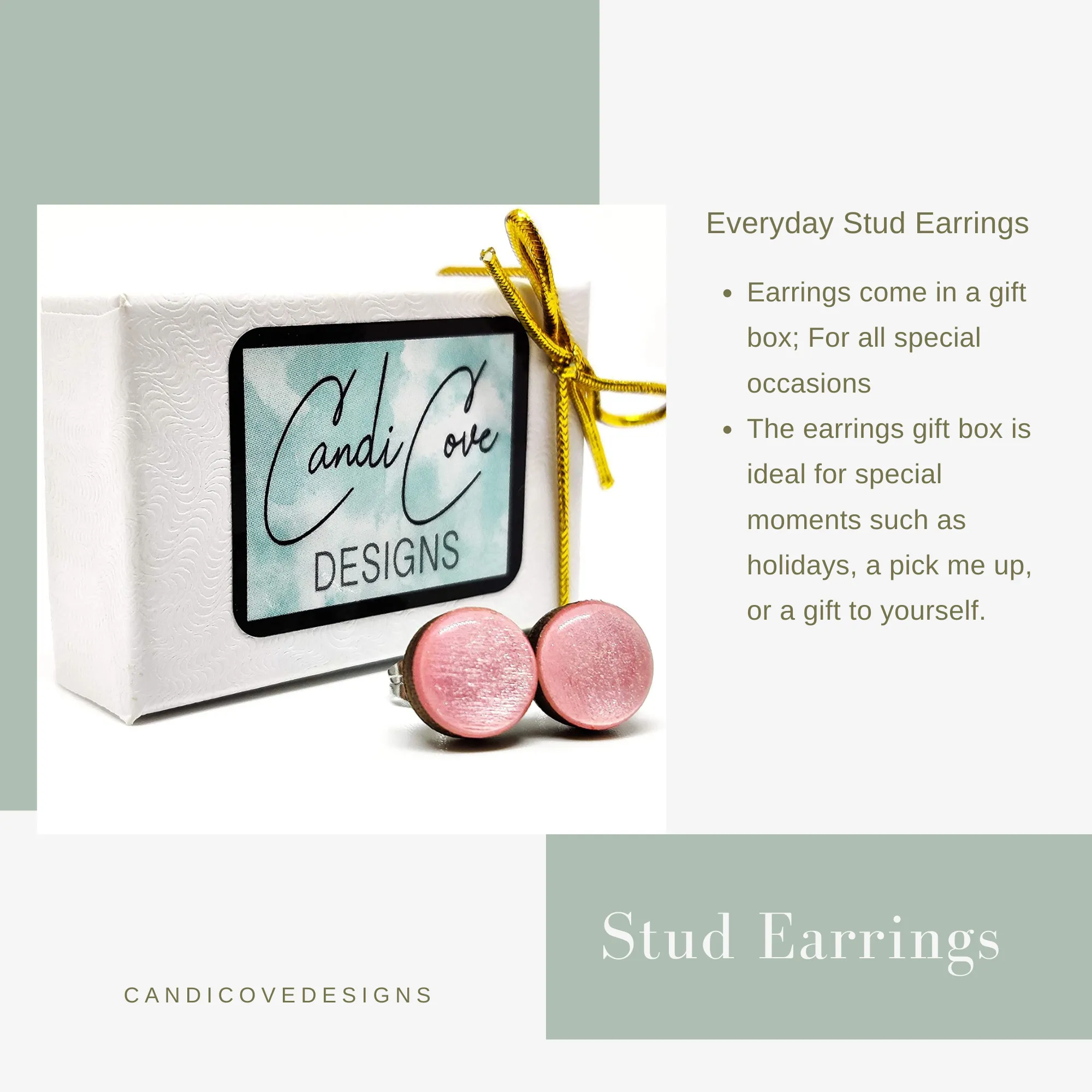 Lipstick Red & Black Hand Drawn Heart Stud Earrings by Candi Cove Designs