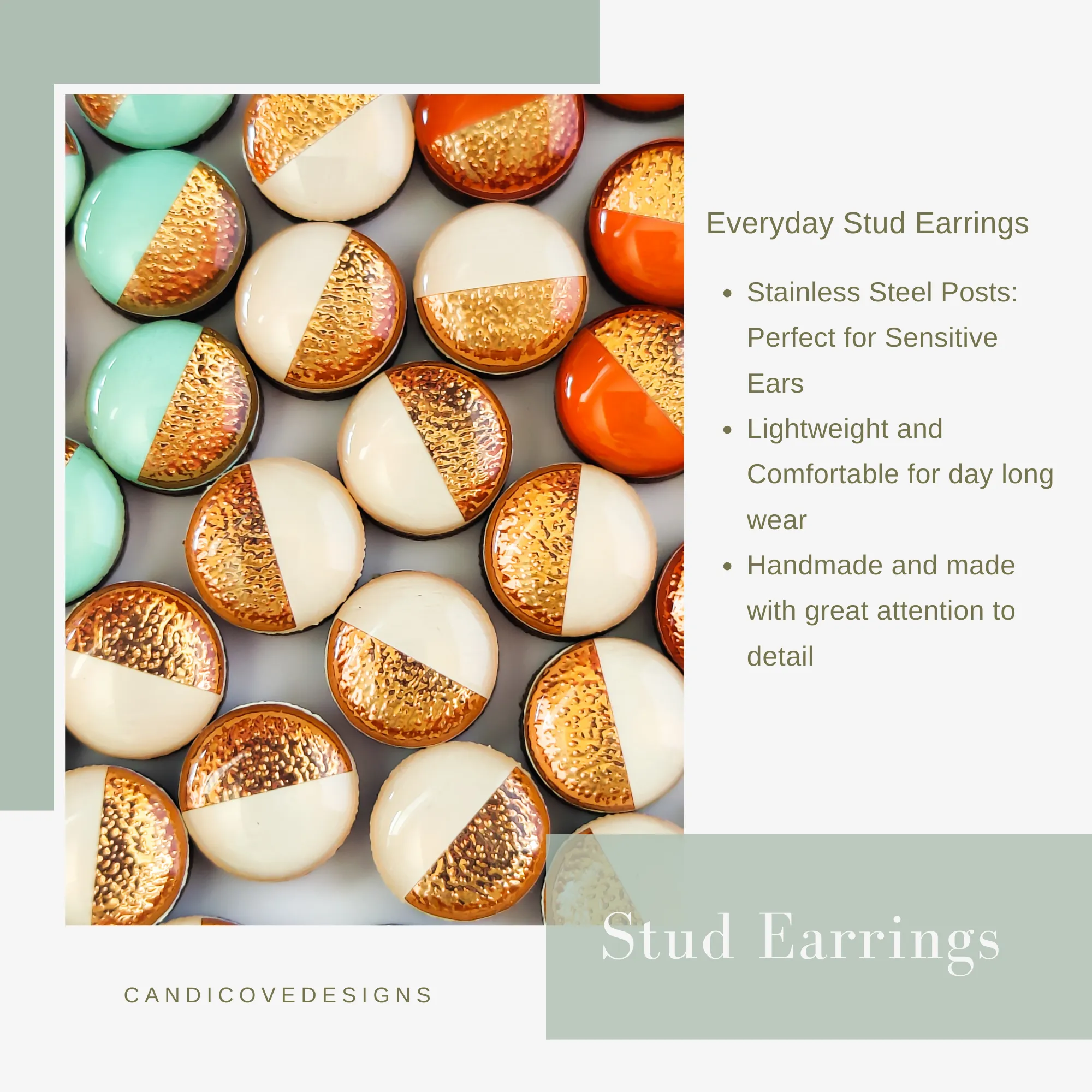 Lipstick Red Stud Earrings by Candi Cove Designs