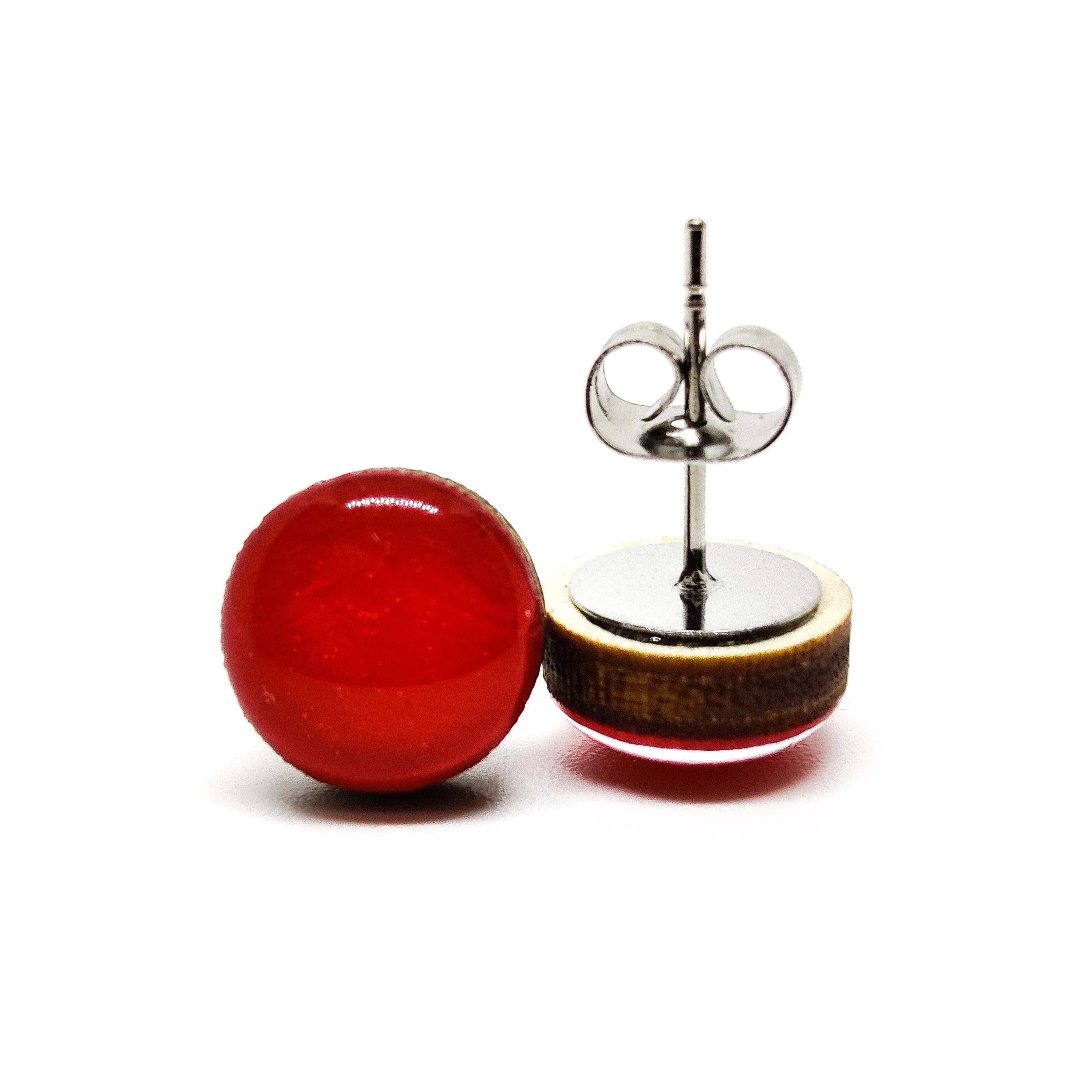 Lipstick Red Stud Earrings by Candi Cove Designs