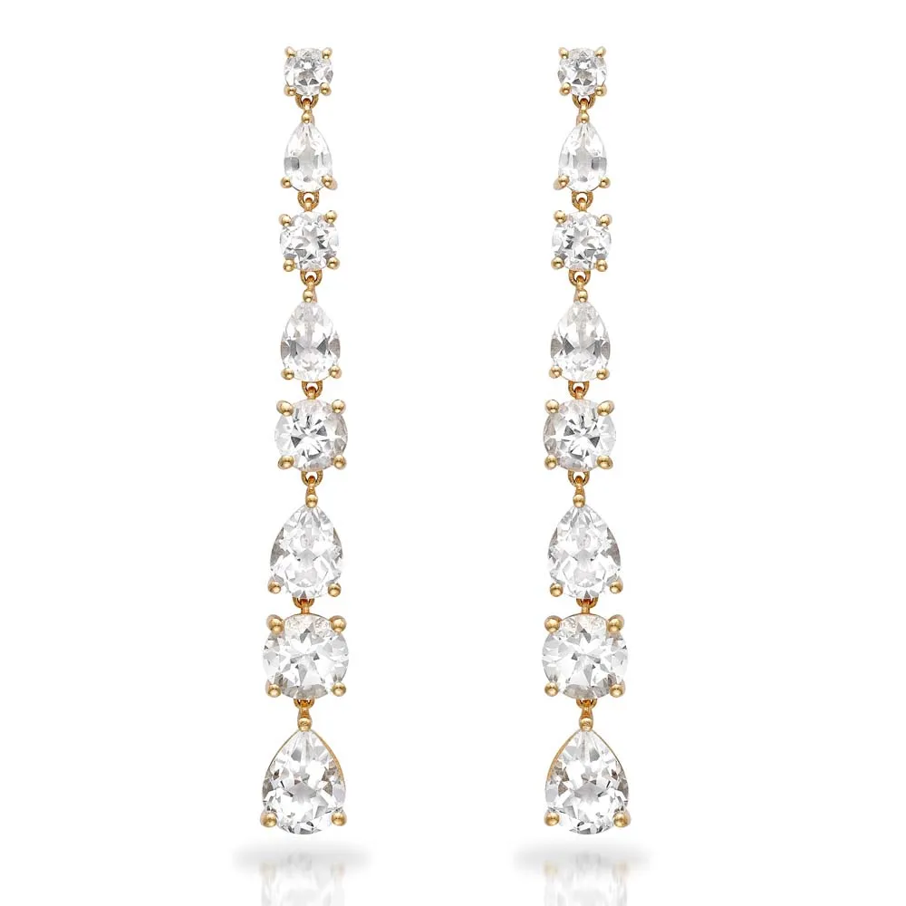 Long Diamond Earrings in 18ct Yellow Gold