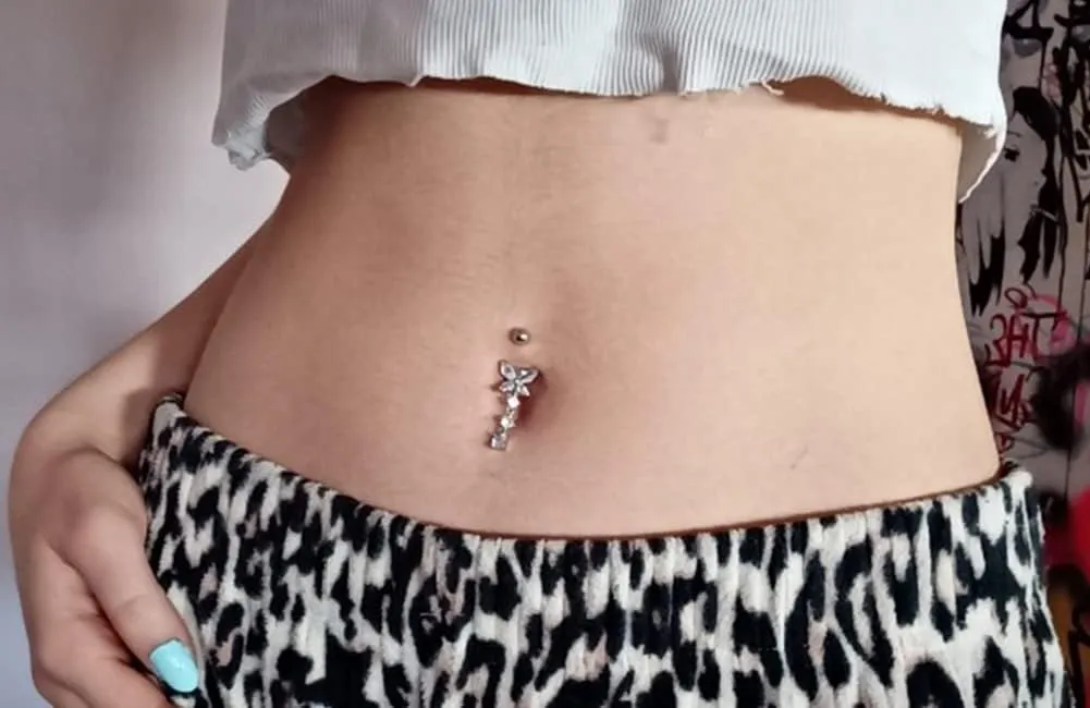 Longita Belly Button Ring Dangle Belly Button Rings Dangling Belly Button Rings Clicker Belly Button Ring Surgical Steel Rose Gold Belly Rings Belly Piercing Jewelry Navel Rings for Women