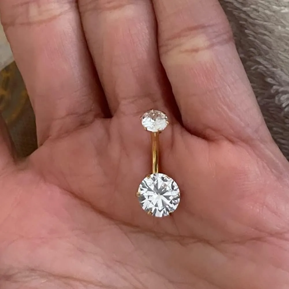 Longita Belly Button Ring Dangle Belly Button Rings Dangling Belly Button Rings Clicker Belly Button Ring Surgical Steel Rose Gold Belly Rings Belly Piercing Jewelry Navel Rings for Women