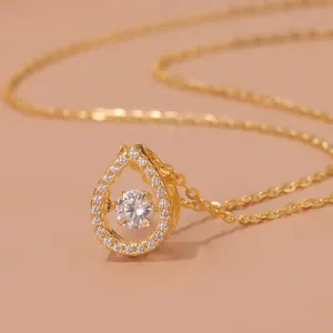 LOVCIA Exquisite New Water Drop 925 Sterling Silver Necklace Jewelry for Women