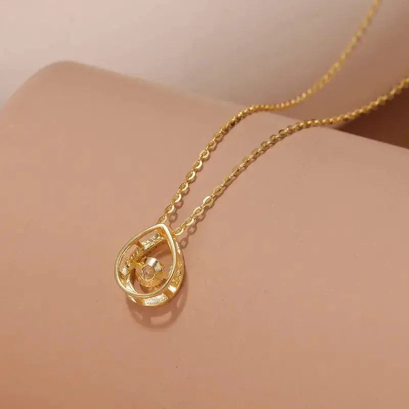 LOVCIA Exquisite New Water Drop 925 Sterling Silver Necklace Jewelry for Women