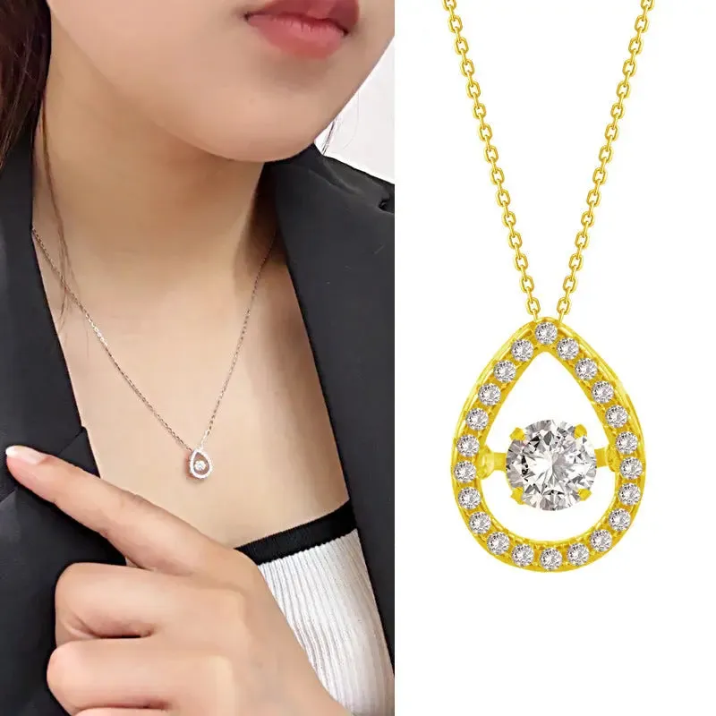 LOVCIA Exquisite New Water Drop 925 Sterling Silver Necklace Jewelry for Women
