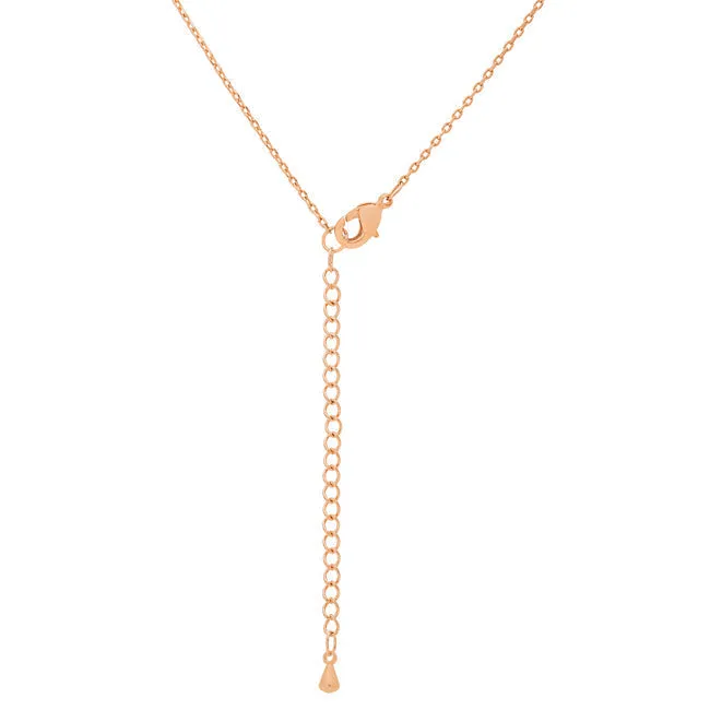 LOVCIA U Initial Necklace with Rose Gold Tone Finish