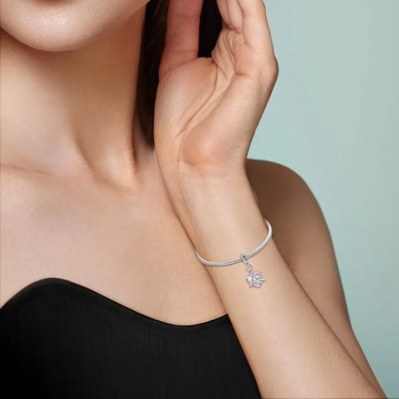 Love You Forever Pink Heart Charm