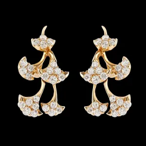 Luca Carati Diamond Floral 18k Yellow Gold Earrings