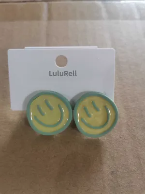 LuluRell Earrings, smiling face, fashionable casual earrings