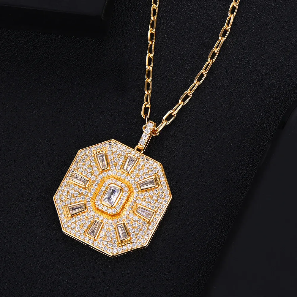 Luxury Exquisite Noble Chains Square Pendant Drop Necklace Jewelry for Women Girl