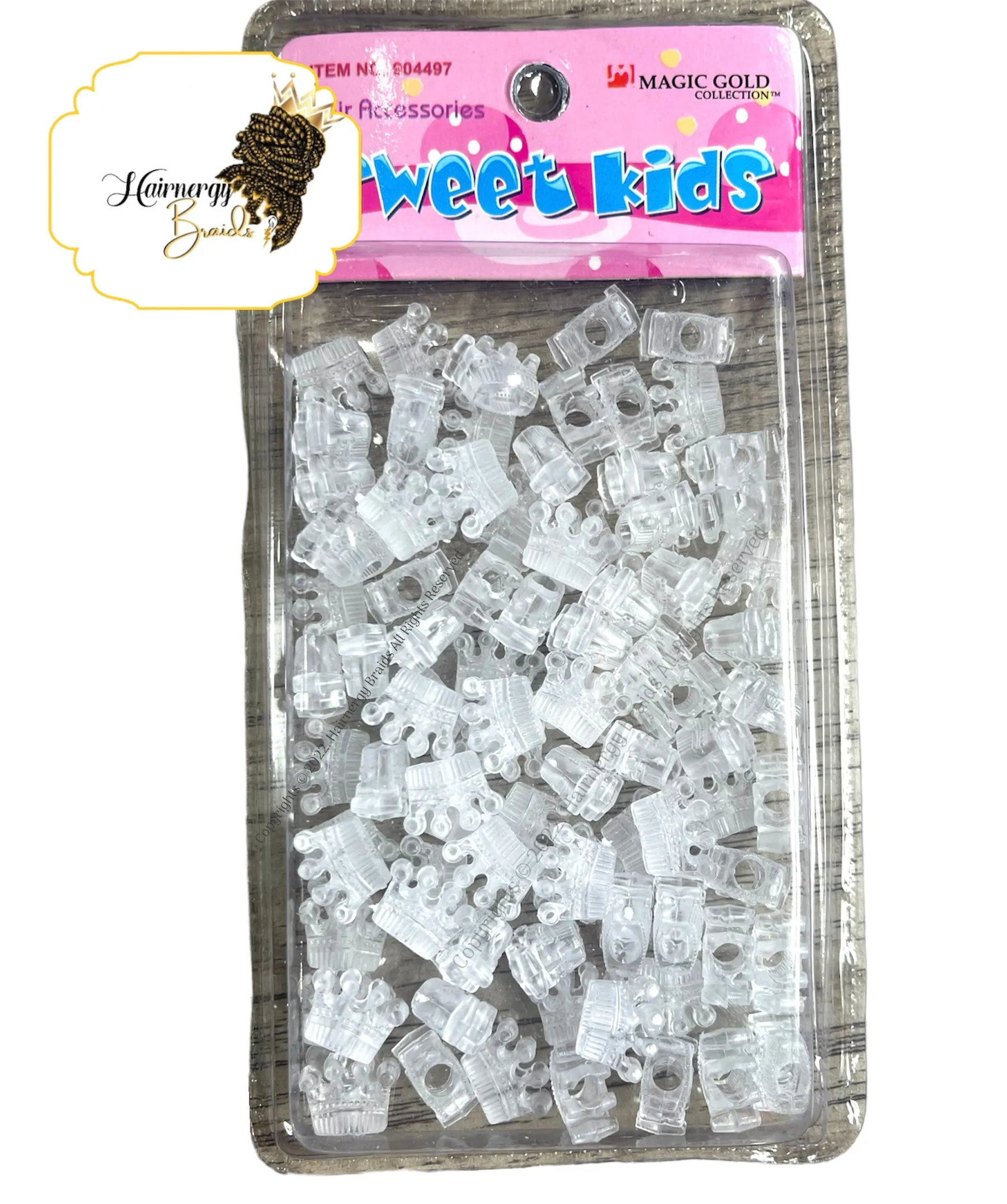 Magic Gold Princess Crown Plastic Beads