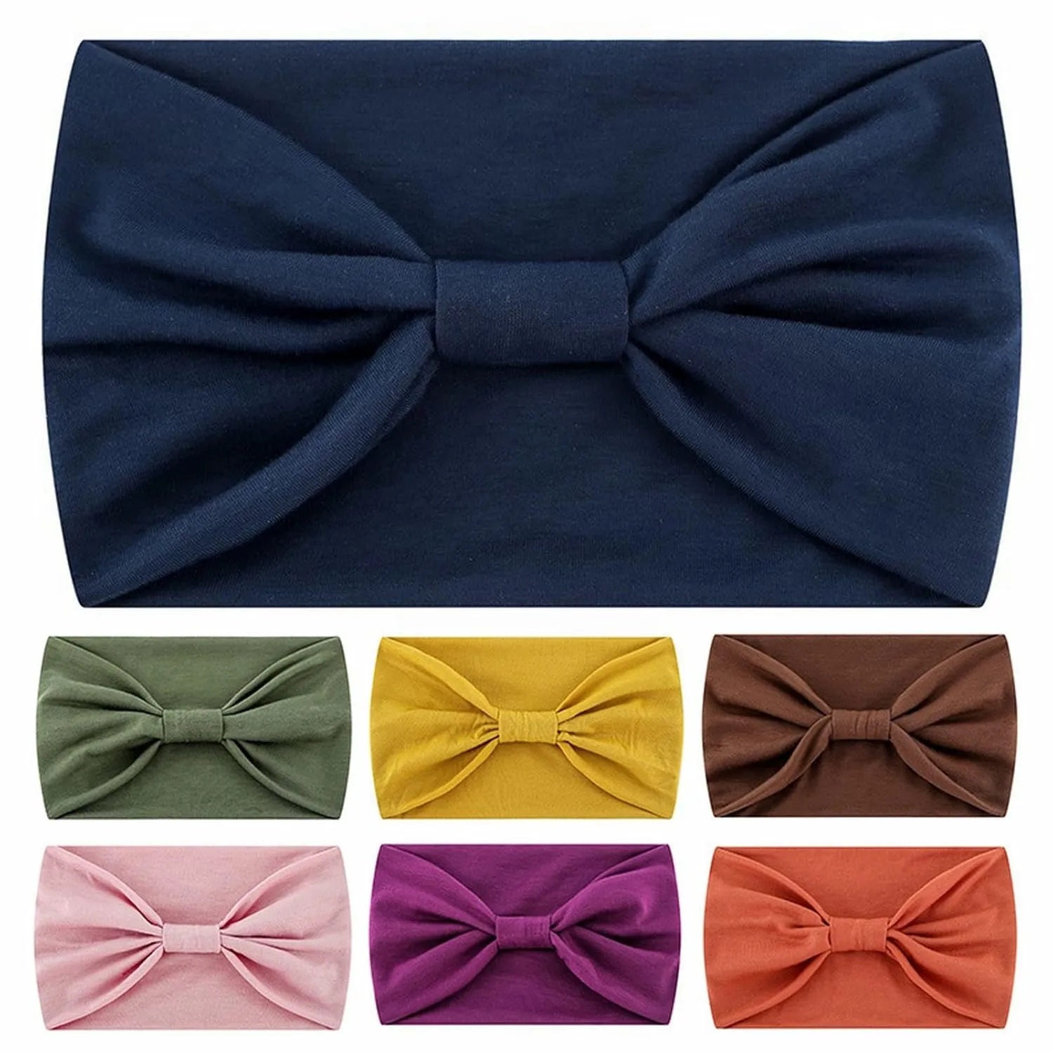 Make Up Headbands for Womenist Knotted Head Bands Boho Non Slip Hair Bands Elastic Hair (Pink, One Size)