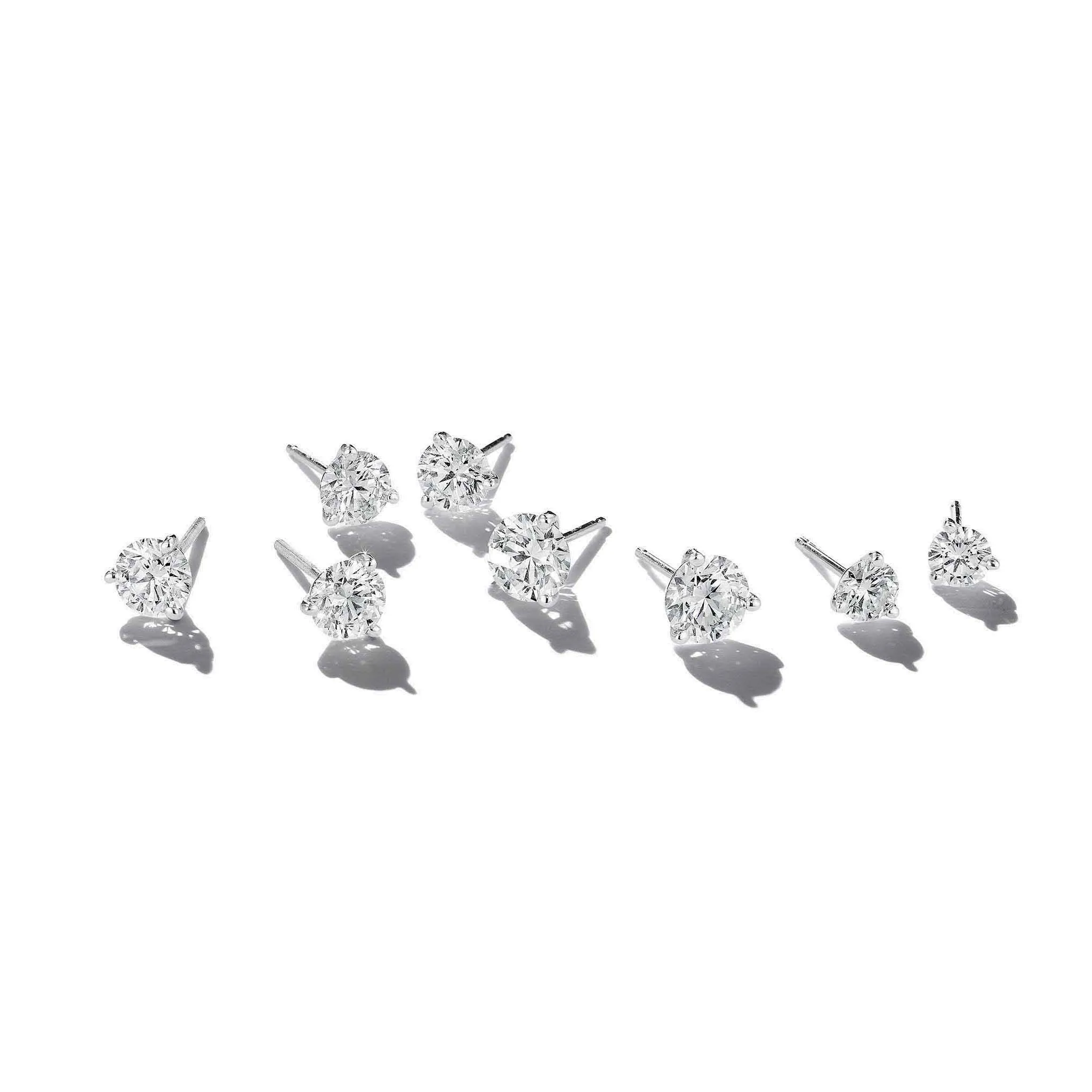 Martini Set Diamond Stud Earrings – 4mm