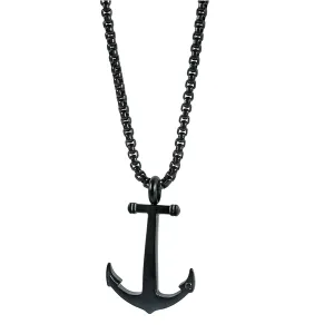 Matte Black Anchor Round Box Chain | Italgem Steel