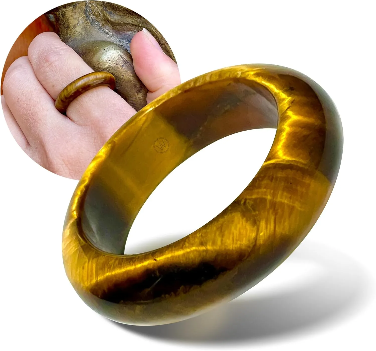 Maya Stone Ring Collection | Natural Stone Band for Women and Men | Stackable Ring | 6mm Wide