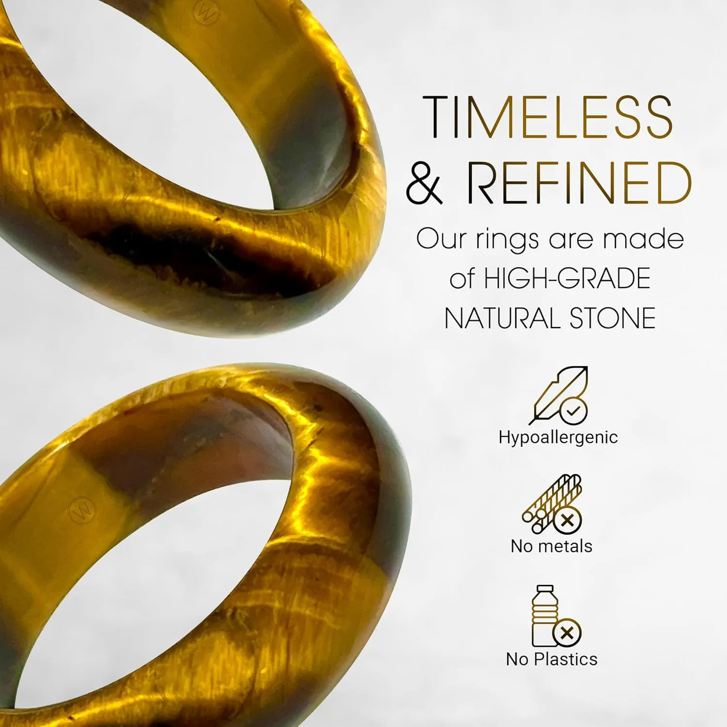 Maya Stone Ring Collection | Natural Stone Band for Women and Men | Stackable Ring | 6mm Wide