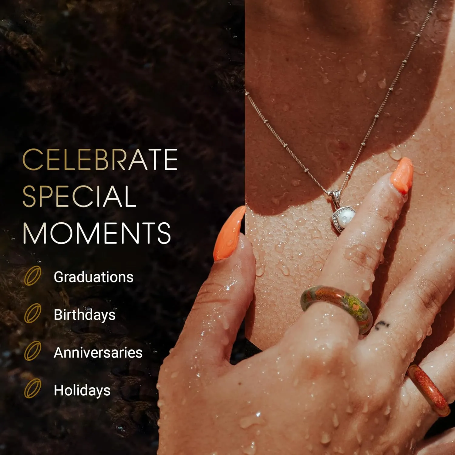 Maya Stone Ring Collection | Natural Stone Band for Women and Men | Stackable Ring | 6mm Wide