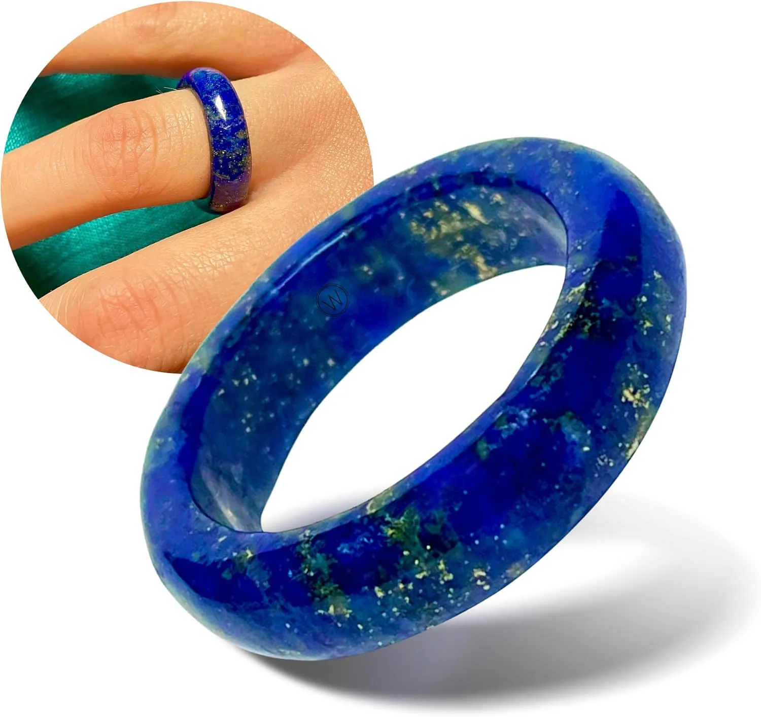 Maya Stone Ring Collection | Natural Stone Band for Women and Men | Stackable Ring | 6mm Wide
