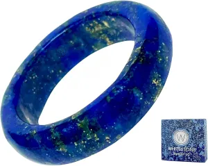 Maya Stone Ring Collection | Natural Stone Band for Women and Men | Stackable Ring | 6mm Wide